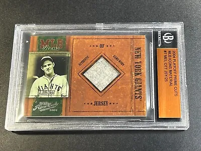 Mel Ott 2004 Playoff Prime Cuts Mlb Icons Game Worn Jersey # 4/25 Ny Giants Hof • $400