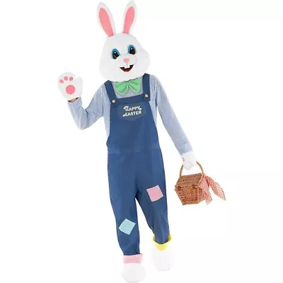 Morph Costumes Easter Bunny Adult Head Rabbit Mascot Dungarees Suit • $78.88