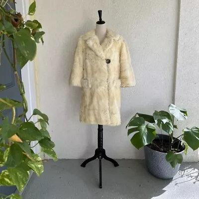 Vintage White Rabbit Fur Overcoat • $60