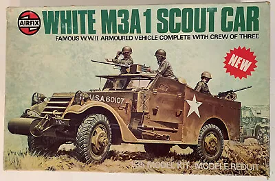 Vintage AIRFIX White M3A1 Scout Car 1:35 Model Kit #07360 (1975) Made In England • $44.99