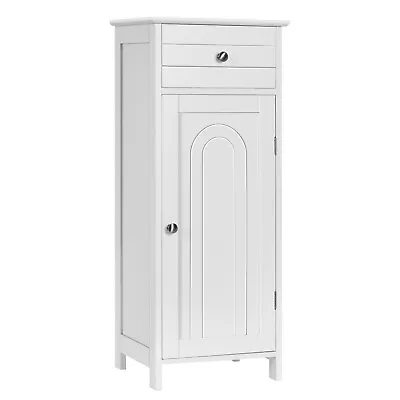 $79.99 • Buy Costway Bathroom Floor Cabinet Storage Organizer Free-Standing W/ Drawer White