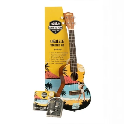 $210.81 • Buy KALA Learn T0 Play ELVIS Blue Hawaii Concert Ukulele STARTER KIT