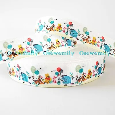 Per Metre - Winnie The Pooh & Friends -22mm - Printed Grosgrain Ribbon /Cake/Bow • £1.49