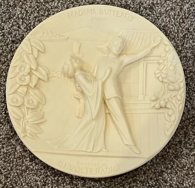 Italian Alabaster Sculpted Collector Plate “Madama Butterfly” 1977 Gino Riggeri • $3