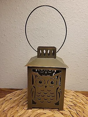 Metal Owl Lantern Tea Light Candle Holder • $8.95