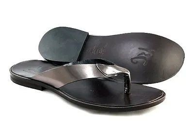 Roberto Guerrini S-505 Italian  Men's Flip-Flop (Thong) Sandal Metal Pewter • £221.76