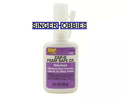 ZAP Zap-PAAPT25 Pacer Technology Zap-O Odorless Foam Safe CA Glue (0.7oz) HH • $14.49