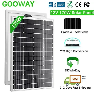 170W 200W Solar Panel 12V Mono Off Grid Battery Charger For RV Boat Caravan Camp • £84.99