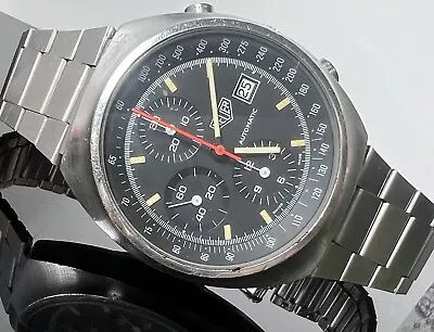 70's HEUER Pasadena Chronograph Valjoux  7754 Stainless Automatic Men's Watch • $3250