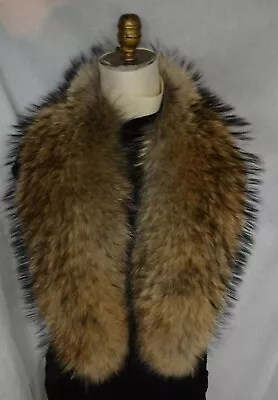 Real Finn Raccoon Fur Collar Finnish Men Women Detachable New  Made In The USA • $219.95