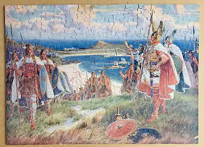 Vintage Chad Valley GWR Wooden Jigsaw Vikings Landing At St Ives • £15