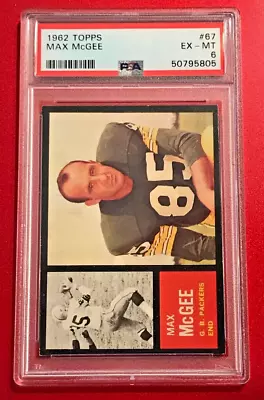 MAX MCGEE 1962 Topps #67 PSA 6 EX-MT Green Bay Packers • $43