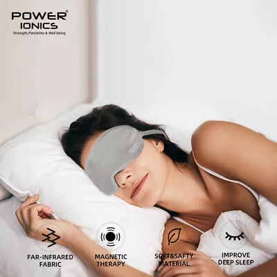 POWER IONICS Unisex Magnetic Massage Healty Deep Sleep Self-Heat Eye Mask Shade • $14.99