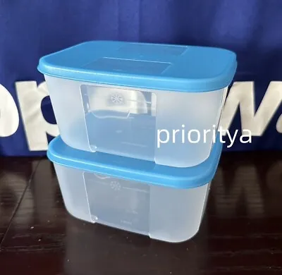 Tupperware Freezer Mates Rectangular Container 700ml Set Of 2 Blue Seal New • $18.95