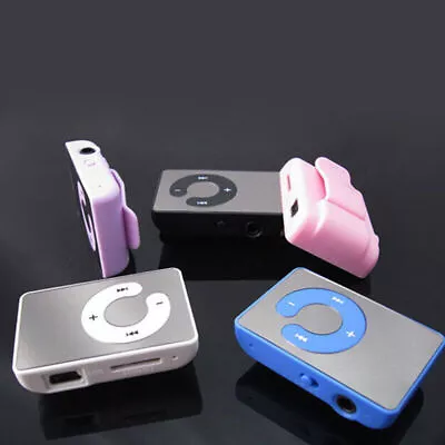 Black Mini Mirror Clip Digital MP3 Music Player Support W/ USB 8GB Portable G2Q0 • $2.07