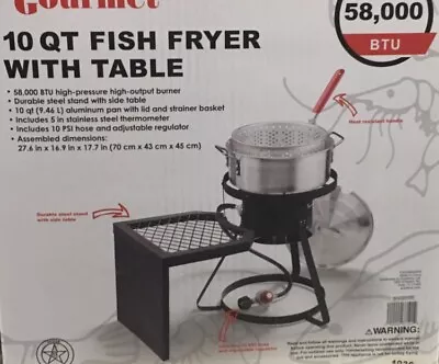 Outdoor 10QT 58000 BTU Propane Fish Fryer  With Stand And Basket Lid • $99.99