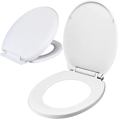 £13.95 • Buy Soft Close Toilet Seat White Bathroom Oval Shape WC Heavy Duty Seats Anti Slam