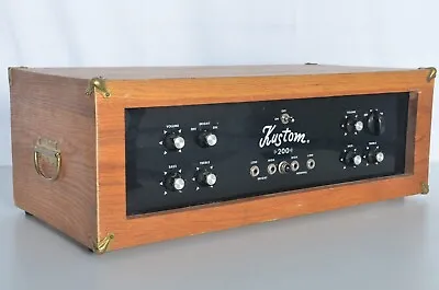 Vintage Kustom K200 B-1 Tuck & Roll Guitar & Bass Amplifier Head In Wood Cabinet • $349.99