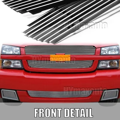 Front Billet Grille For 2003 2004 2005 Chevy Silverado 1500 SS Upper Lower Grill • $92.98