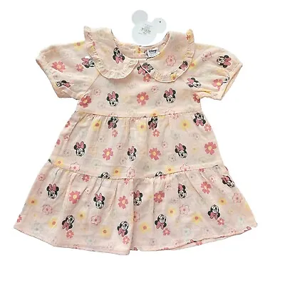 DISNEY At PRIMARK Minnie Mouse Dress Baby 9-12 Months 100% Cotton From ENGLAND  • $8.99