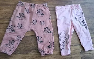 Baby Girl Minnie Mouse Leggings Age 3 - 6 Months Pink Jogging Bottoms Disney • £2.50