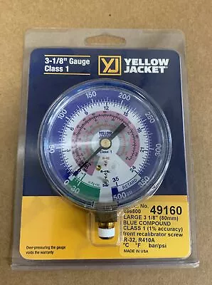 Yellow Jacket 3-1/8  Blue/lo-side Manifold Gauge R32/410a 49160 • $34.06