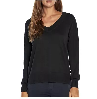 $16.14 • Buy Gap Women's Relaxed Fit Lightweight V-Neck Sweater TRUE BLACK XXL