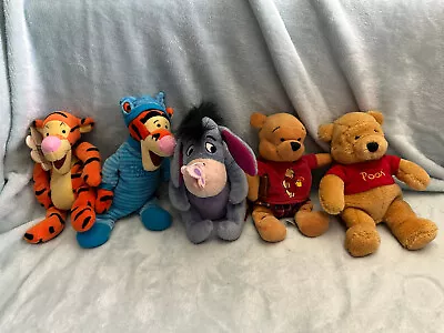 Vintage Disney Store Winnie The Pooh Eeyore Tigger  Beanie Bundle Soft Toy • £16.99