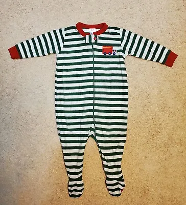 Baby Gap Vintage Warm Fleece Trucks Holiday Footed Pajamas Size 3-6 Months • $2.85