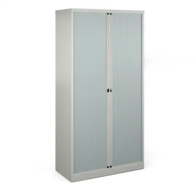 Bisley Systems Storage High Tambour Cupboard 1970mm High - Goose Grey • £390.25