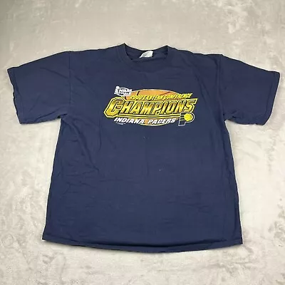 Vintage 2000 Indiana Pacers T Shirt Mens XL NBA Basketball Blue Eastern Champion • $14.99