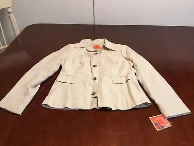 Isaac Mizrahi For Target Women 8 Jacket Silk Linen Bleached Sand NWT • $1.99