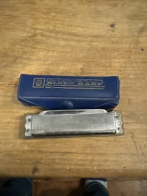 M. HOHNER BLUES HARP HARMONICA Key Of G Vintage W/ Case - MADE IN GERMANY • $16.99