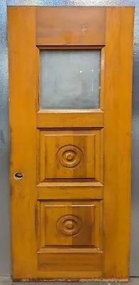 32 X79 X1.75  Antique Vintage Old SOLID Wood Wooden Entry Door Window Glass Pane • $799.99