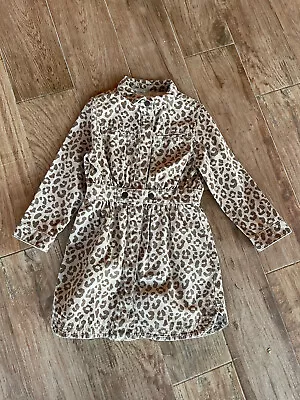 Zara Girls Leopard Canvas Denim Dress 6 • $20
