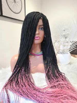 £39.99 • Buy Stunning  Ombre Twist Braid Wig In Black And Pink 💗 🖤💞🖤💞