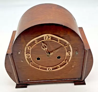 Vintage Enfield Clock  Wooden Cased Chiming Mantle Clock For Parts Or Repair • $25