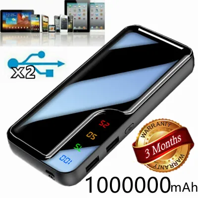 $26.88 • Buy Portable 1000000mAh Power Bank Fast Charger 2 USB Battery Pack For Mobile Phone
