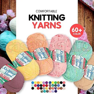 Knitting Yarn 8 Ply Soft Crochet Craft Balls 100g Acrylic Solid Multi Colours Au • $3.45