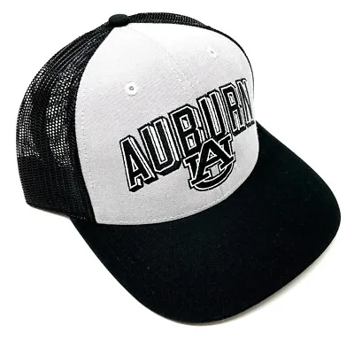 Auburn University Tigers Logo Grey Black Mesh Trucker Snapback Hat Cap Retro Nwt • $17.95