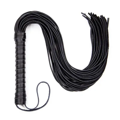 $13.67 • Buy 75cm Horse Whip Genuine Leather Flogger Riding Handle Tassels Equestrian Whips