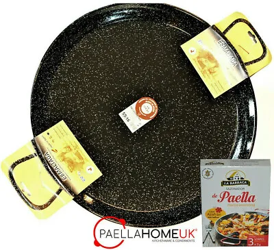 PAELLA PAN 15cm - 34cm PROFESSIONAL ENAMELLED STEEL + AUTHENTIC PAELLA GIFT • £23.64