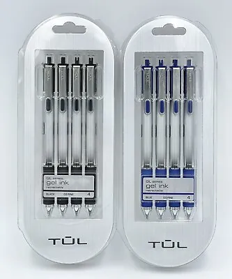 $15.79 • Buy TUL Retractable Gel Pens, Fine Point, 0.5 Mm, Black And Blue Pens Bundle, 4 Each