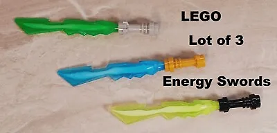 LEGO Uniqe Color Set Ninja Sword Energy Lot Of 3 Jagged Weapon Serrated Blade • $22.05
