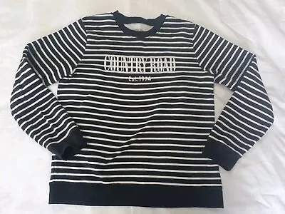 Country Road Size 16 Black & White Heritage Sweater Jumper LOGO Stripe Cotton • $40