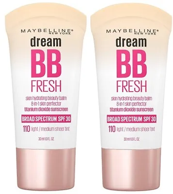 2 Dream BB Fresh 110 Light Med 8 In 1 Skin Perfector Tint Maybelline EXP 09 2024 • $24.75