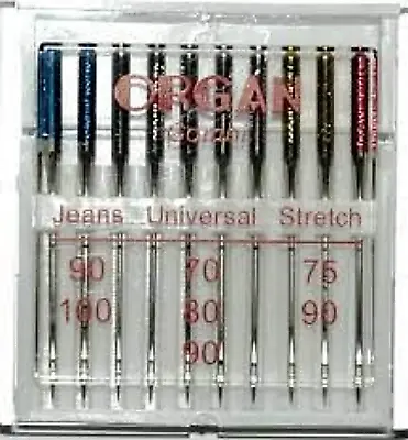 Sewing Machine Needles Jeans Universal & Stretch Organ Fits Brother Janome + • £4.95