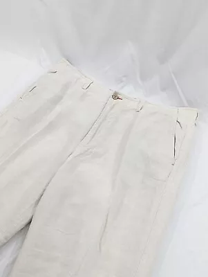 Tommy Bahama Pants 40x30 (40x32 Tag) Ivory Chino Straight Relax  Linen Pants  • $34.99