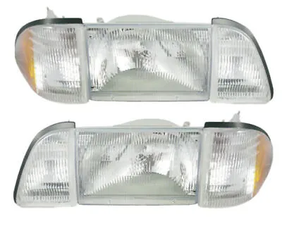 1987-1993 Ford Mustang GT LX Stock Headlights 6 Piece Set Amber Sides SAE/DOT • $139.95