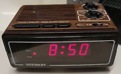 Vintage STEWART Model ST245 AM/FM Digital Alarm Clock AM FM Radio • $6